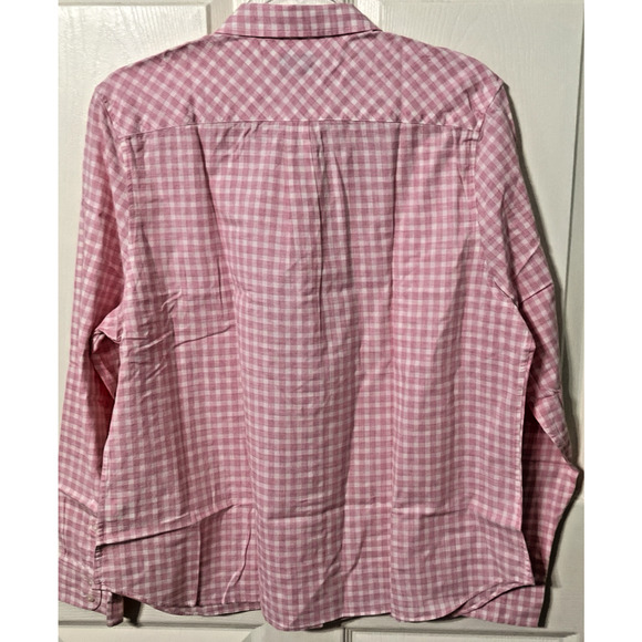 Women's Cotton Button Up Long Sleeve Shirt Sz 2 Gingham Casual Barn UNTUCKit - Picture 2 of 6